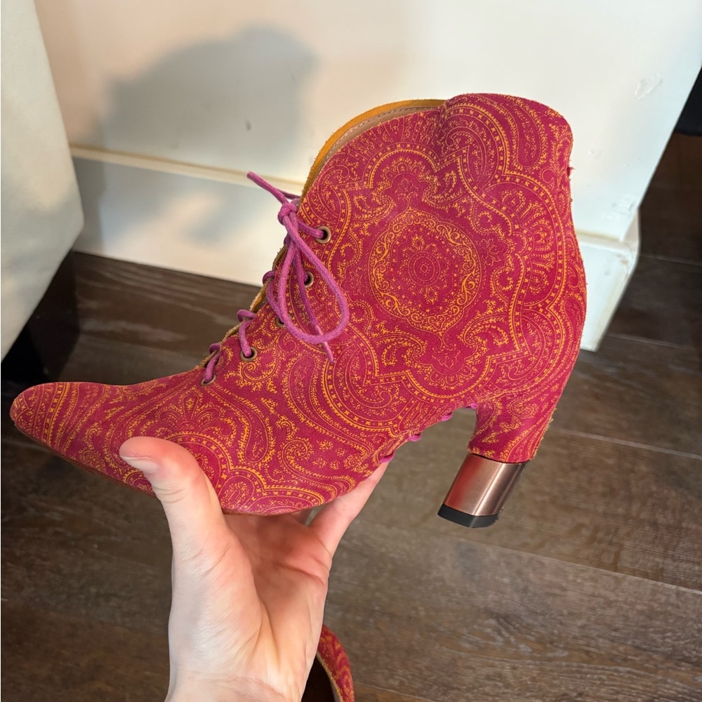 John Fluevog Paisley Lace-Up Ankle Boots - Picture 7 of 14